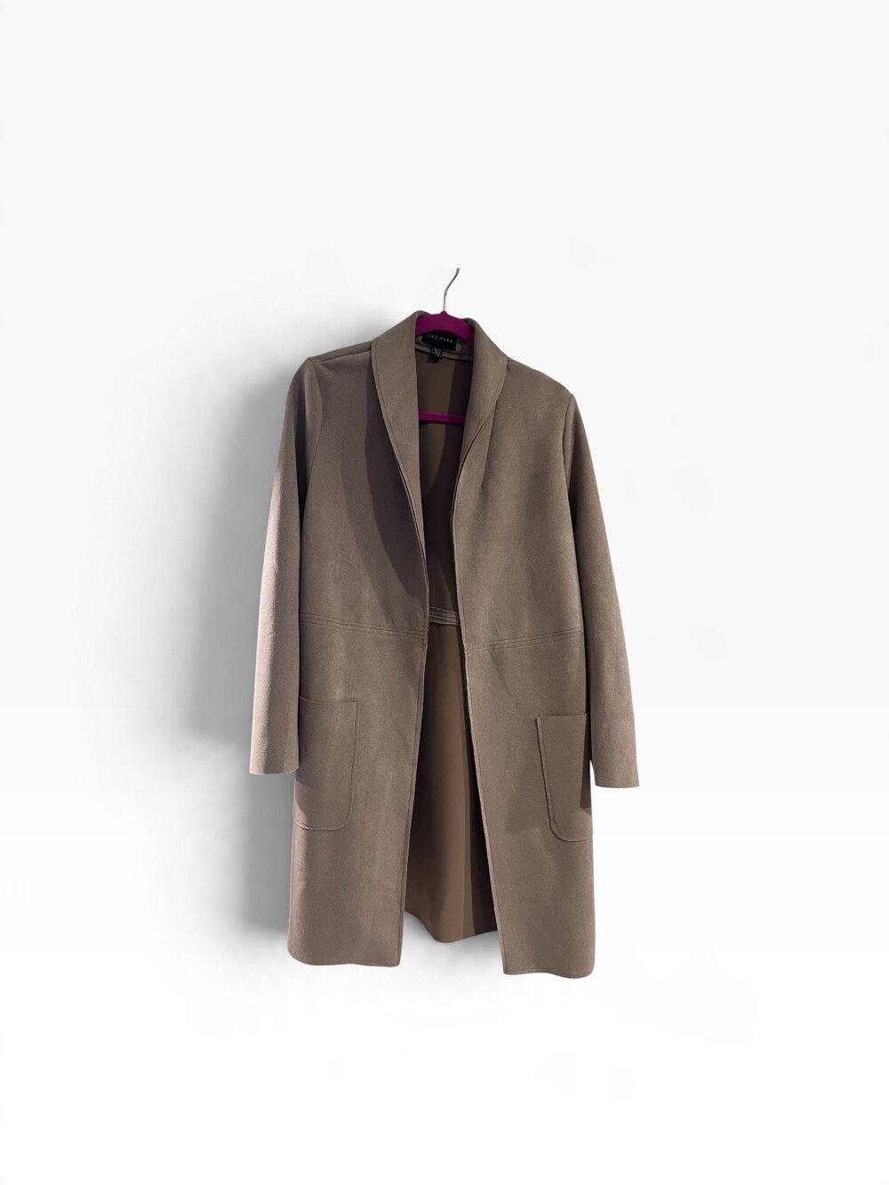 Premise Collection Faux Suede Open-Front Duster Jacket (Size XL)